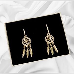 BESTSELLER DREAM CATCHER 18K GOLD CRYSTAL DIAMOND EARRINGS